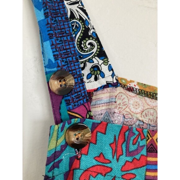 NEW Himosyber Patchwork Print Overalls Lightweight XL Women Boho Hippie Festival - Picture 5 of 16